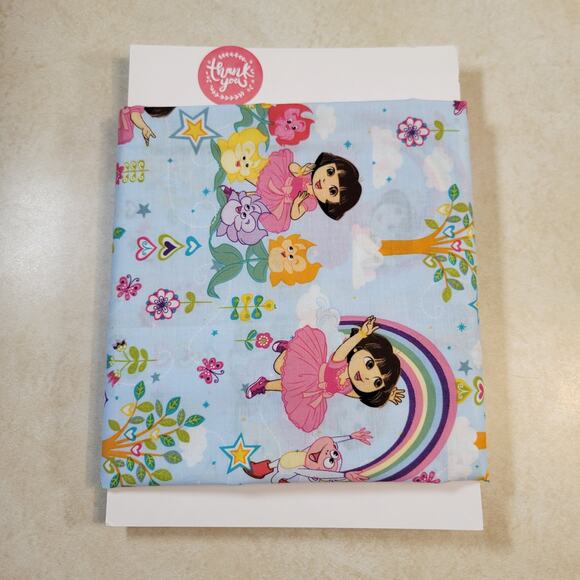 Cotton Fabric Dora Dancing With Rainbow N Trees 2011 Springs Creative 43” x 44” - Picture 12 of 13